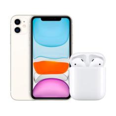 Iphone 11 Apple 128Gb Branco 6,1 12Mp  - Ios + Airpods Apple Com Estoj