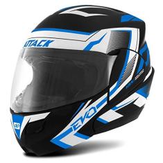 CAPACETE ESCAMOTEÁVEL PRO TORK ATTACK EVO FOSCO PRETO - AZUL TAM. 56
