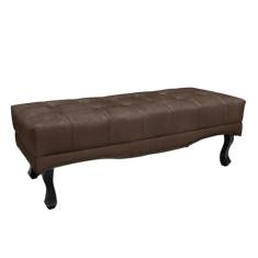 Recamier Decorativo 90cm Loewe Veludo Pés de Madeira Marrom G63 - Gran Belo