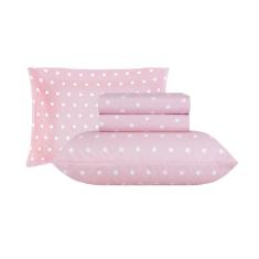 Jogo de Cama Queen Sultan 180F Sonhare Prata Poá Rosa
