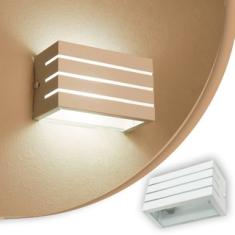 Arandela Frisada Luminária Para Muro Parede Externa G9 Cor:Branco