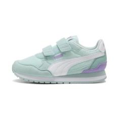 Tênis Puma ST Runner V4 Mesh Juvenil Marinho e Branco-Unissex