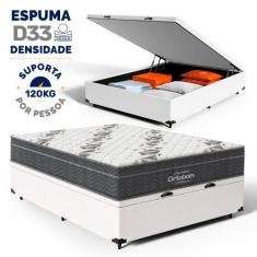 Cama Box Baú Colchão Espuma D33 Ortobom Airtech 100 Casal, Branco