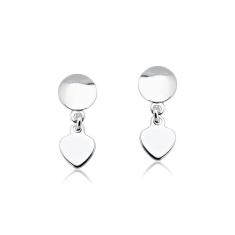 Brinco Infantil Coração Pendurado Prata 925