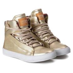 Tênis Hardcore Cano Alto Feminino Academia Sola Reta Em Couro-Feminino