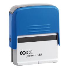 Carimbo Automático Print 40 Azul Com Branco