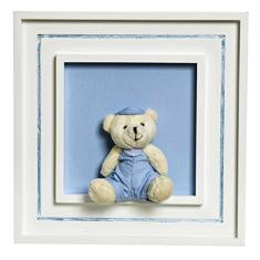 Potinho de Mel Quadro Príncipe Com Urso Boné Quarto Bebê Infantil Menino Azul