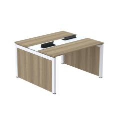 Mesa de Plataforma Dupla para 2 Pessoas Corporativa 140x120/2p Noce Naturalle/Branco
