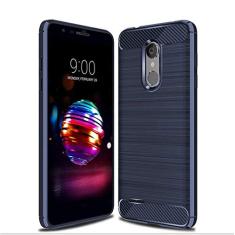 Capa para LG K10 Alpha 2018, capa de material de fibra de carbono, macia, antiderrapante, antiimpressões digitais, capa totalmente protetora para LG K10 Alpha 2018