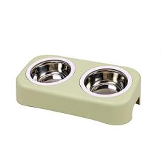 Tigelas para comida e água Tigela de camada dupla para animais de estimação alimentador de aço inoxidável alimentador de animais de estimação fácil de limpar alimentos para gatos pequenos suprimentos