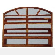 Vitrô Basculante de Madeira Imbuia em Arco 1,40 x 1,00 Rodam Natural