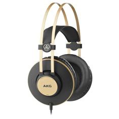 Fones de Ouvido AKG Pro Audio K92 circum-auricular, fechado atrás, estúdio, preto fosco e dourado