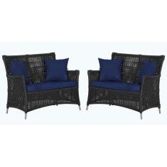 2 Sofás Área Externa Igapó Alumínio Pintura Fendi Corda Náutica Estofa