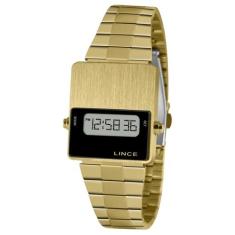 Relógio Lince Feminino Digital Sdg4633l Dourado Quadrado