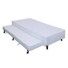 Cama Box Castor Solteiro Poli Branco Acoplado 96x203x27cm 