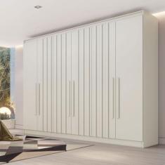 Guarda-Roupa Oxford 6 Portas 6 Gavetas com Ripado 100% Mdf Off White -