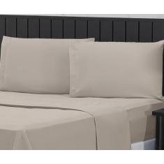 Jogo de Cama Casal Queen 400 Fios Percal 04 Peças Com Barra, Antiácaro
