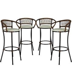 4 Banquetas Bancada, Balcão Branco Gelo Argila Cancún