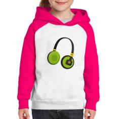 Moletom Infantil Headphone Verde - Foca Na Moda