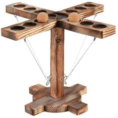 Jogos de tabuleiro ring toss jogos portáteis com pacote de escada de tiro feito à mão de madeira acelerado interativo