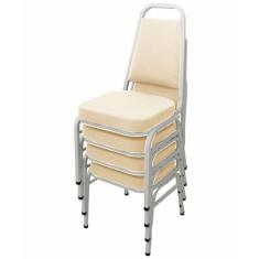 Kit com 4 Cadeiras Empilháveis Linha Hotel Plus Bege