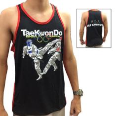 Camiseta Regata Taekwondo Olímpico - Preto/Verm - Toriuk
