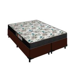 Cama Box Marrom Queen 24cm de Altura Colchão Veneza D33 - Portobel
