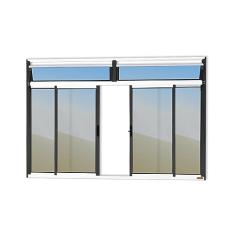 Janela Plus 4 Folhas com Bandeira Vidro Reflex 120cm x 200cm Brimak Mix Preto