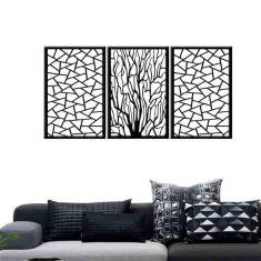 Quadro Decorativo Galhos Geométrico 3Mm Vazado - Mdf