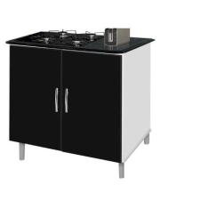 Balcão gabinete para cooktop de 4 bocas luan. 02 portas cor branco bri