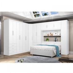 Guarda Roupa Modulado 4 Portas E 3 Gavetas Cancun J&a Móveis Branco