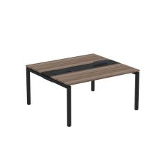 Mesa Plataforma Dupla com Pé de Aço para Coworking 150X140/2P PDC15/14/2P Walnut/Preto