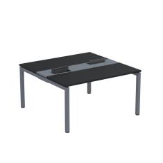 Mesa Plataforma Dupla com Pé de Aço para Coworking 140X140/2P PDC14/14/2P Preto/Grafito