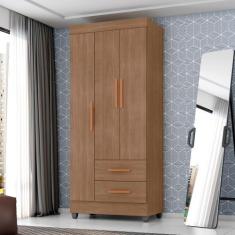 Guarda Roupa Solteiro 3 Portas 2 Gavetas com Pés Lite - Móveis Leão