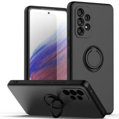 Capa de telefone com suporte de anel de silicone líquido quadrado para Samsung Galaxy S24 S22 Ultra A51 A71 A52 A72 S20FE S21 Plus A21S A22 A32 Capa, T1, para Samsung S21Plus