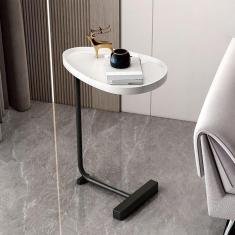 Mesa final C Mesas de sofá - Mesa lateral moderna com pernas de metal em forma de C para sala de estar - Mesa lateral pequena Mesa de cabeceira para quarto - Mesa de bandeja de sofá para bra