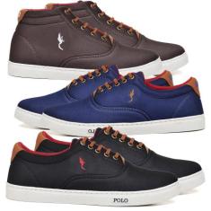 Kit 3 Tênis Casual Masculino Confortável Macio Dia a Dia - Polo Blu, M