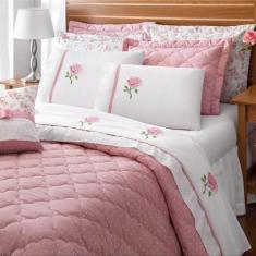 Jogo De Lençol Queen Mimos 4 Peças - Rosa - Casa Show Enxovais