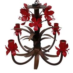 Pendente Luminaria Decorativa com Tulipas de Ferro Iluminação de Quarto