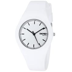Gosasa Relógio esportivo casual estilo simples pulseira de silicone feminino masculino 30 m à prova d'água, Branco, lazer