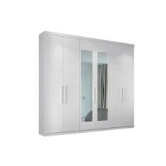 Guarda Roupa 6 Portas e 2 Gavetas c/ Espelho PH1707 Branco - Herval