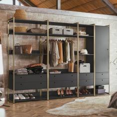 Guarda Roupa Closet Modulado Industrial 1 Porta 8 Gavetas