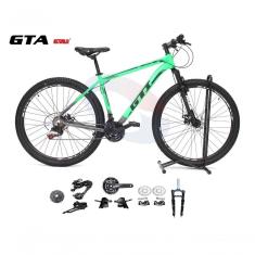 Bicicleta Aro 29 Gti Roma Kit 2x9 Gta Sunrun Freio Disco K7 11/36 Pedivela 24/38d Garfo Com Trava - Verde/cinza Tam.17