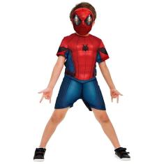 Fantasia Infantil Homem Aranha Filme Curta Com Máscara Tamanho G