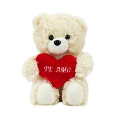 Urso Branco Pelúcia 30cm Te Amo Presente Namorados - Fofy Toys