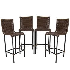 4 Banquetas Em Diplomata Argila - PANERO