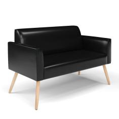 Sofá Namoradeira Pés Palito Natural Marisa Corano D03 - D\'rossi Cor Preto