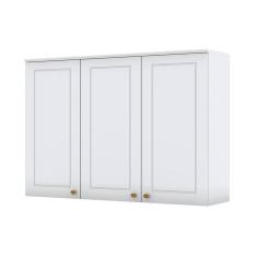 Armário Aéreo 3 Portas 120 cm Americana Branco HP - Henn