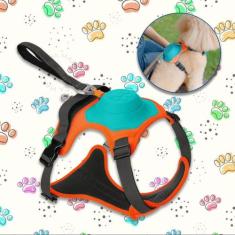 Coleira Peitoral Proteção Contra Choque Pet Talk 2 em 1 Guia + Coleira