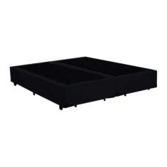 Base Box Queen Bipartido Belos Sonhos Suede Preto 40x158x198